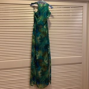 Lulus Tropic of Discussion Green Tropical Print Maxi Dress- Size Small